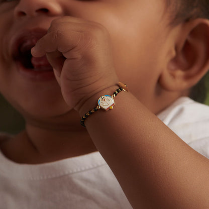 Gold Doraemon Personalised Baby Bracelet