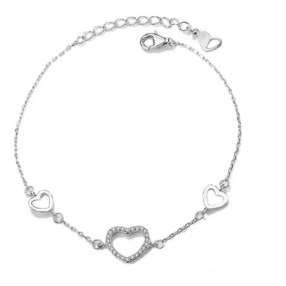 925 Silver Heart Bracelet