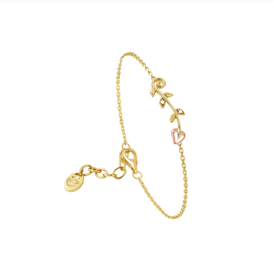 Gold Heart leaf Round Bracelet