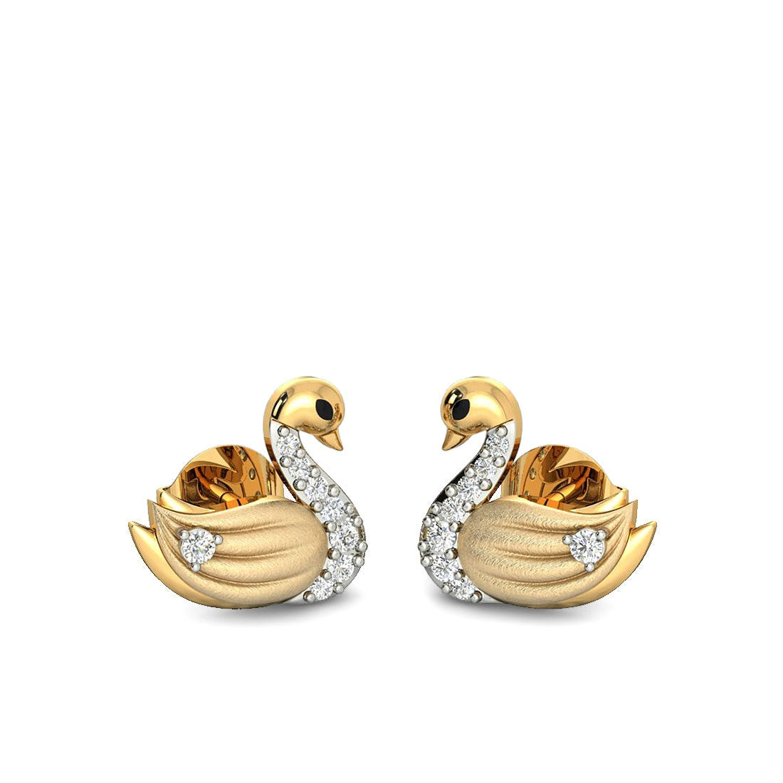 925 Silver Swan Diamond Earrings