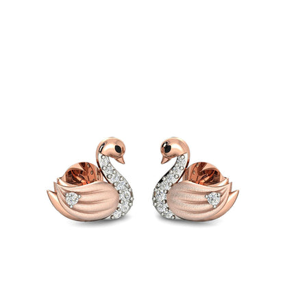 925 Silver Swan Diamond Earrings