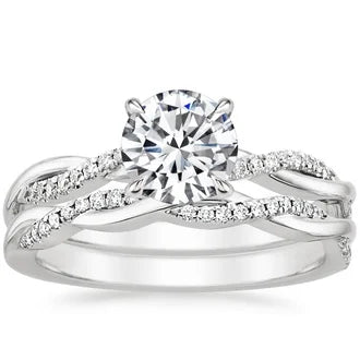 Petite Twisted  Diamond Bridal Set