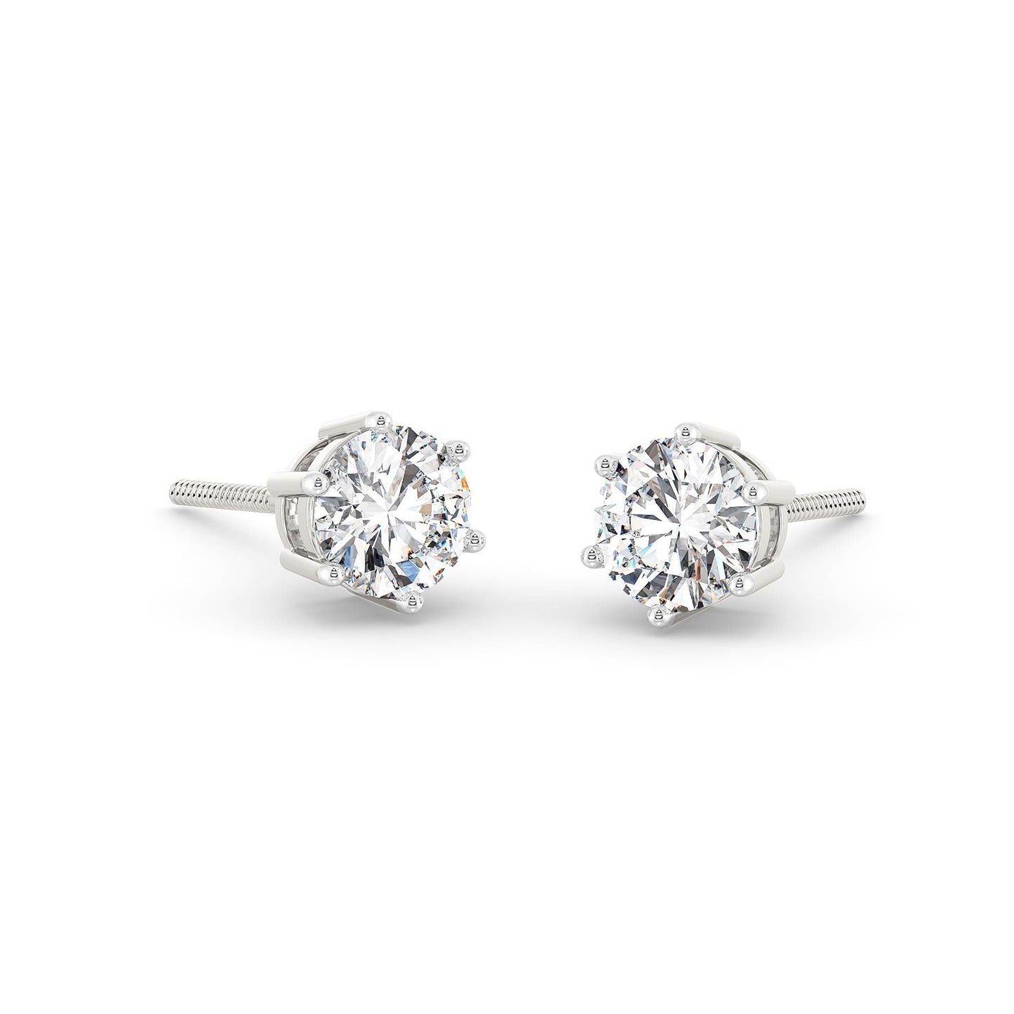 925 Silver Stud Solitaire Diamond Earring