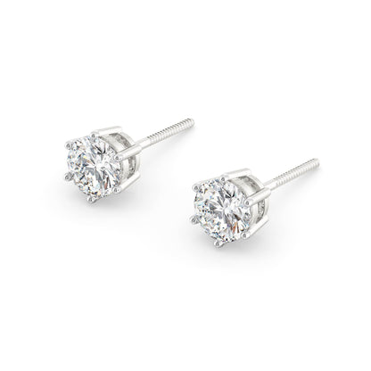 925 Silver Stud Solitaire Diamond Earring