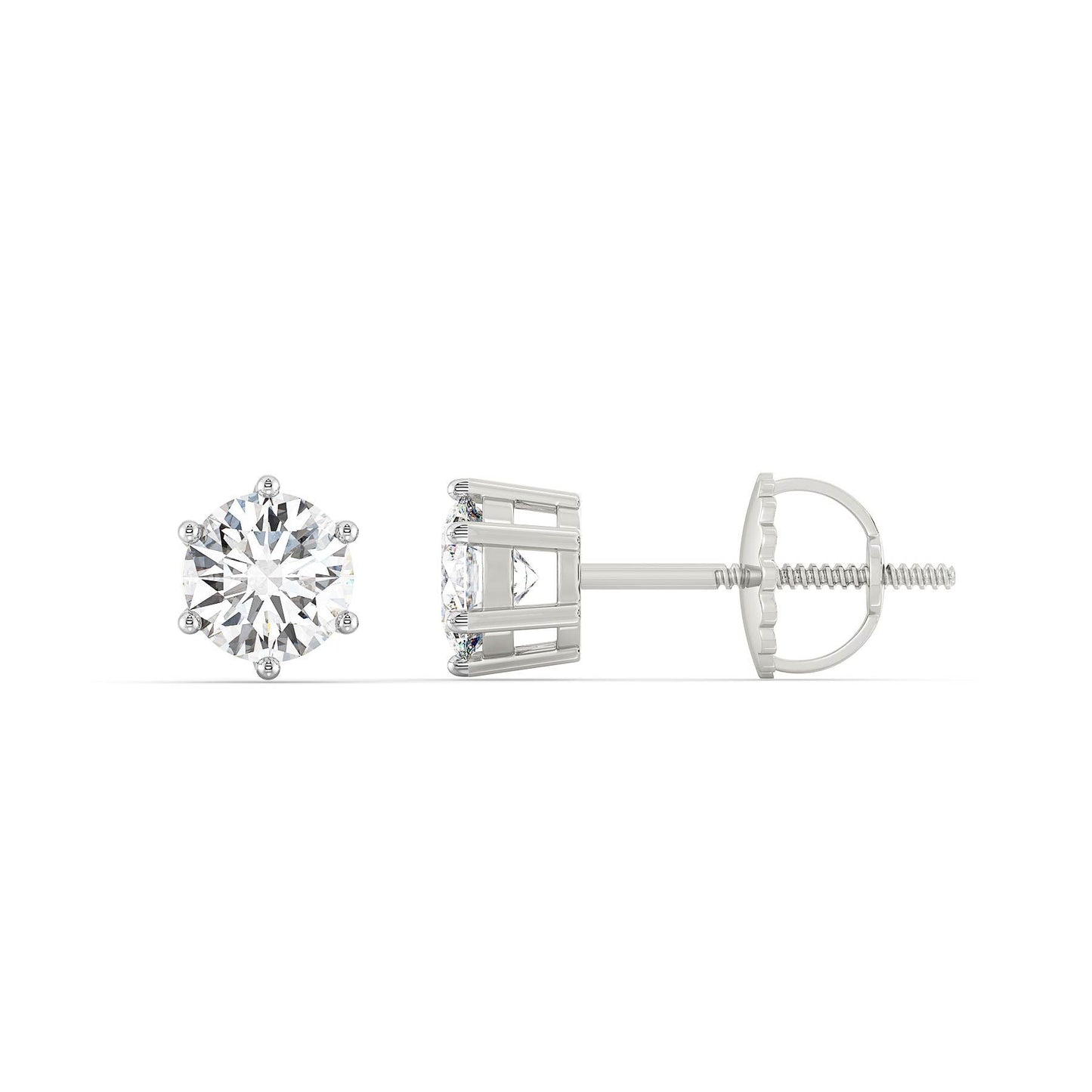 925 Silver Stud Solitaire Diamond Earring