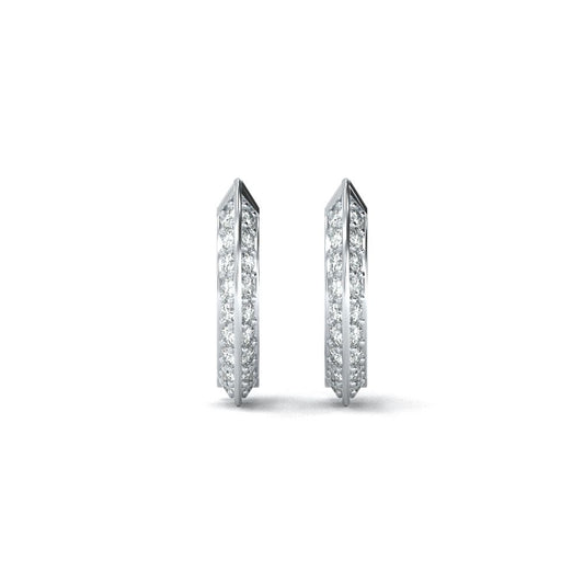 925 Silver Diamond Hoop Earring