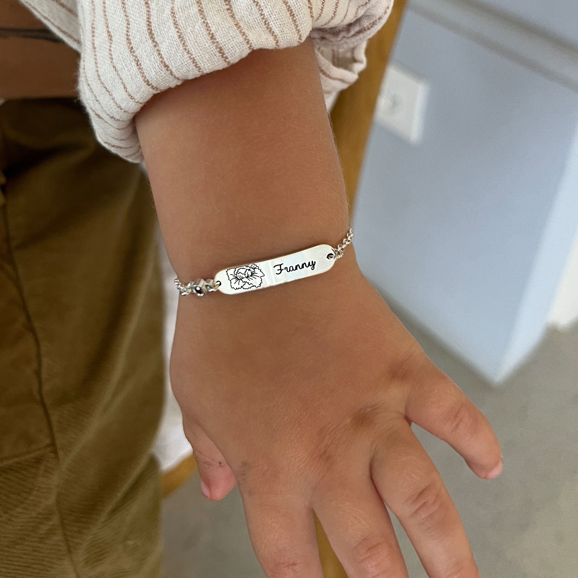 Baby name bracelet silver fashion