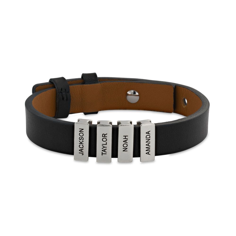 925 Silver Voyage Men's Leather Bracelet