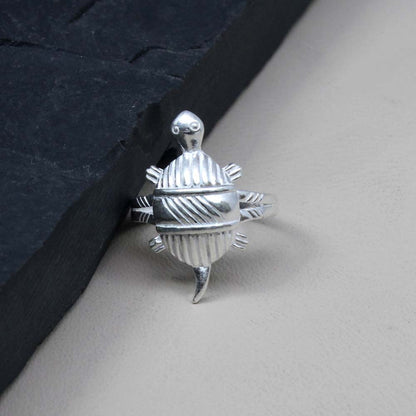 Traditional Style Turtle Indian Real 925 Solid Silver Unisex Ring